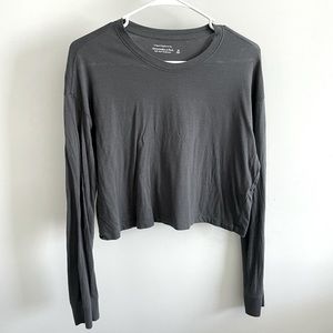 Abercrombie Soft AF cropped long sleeve grey
